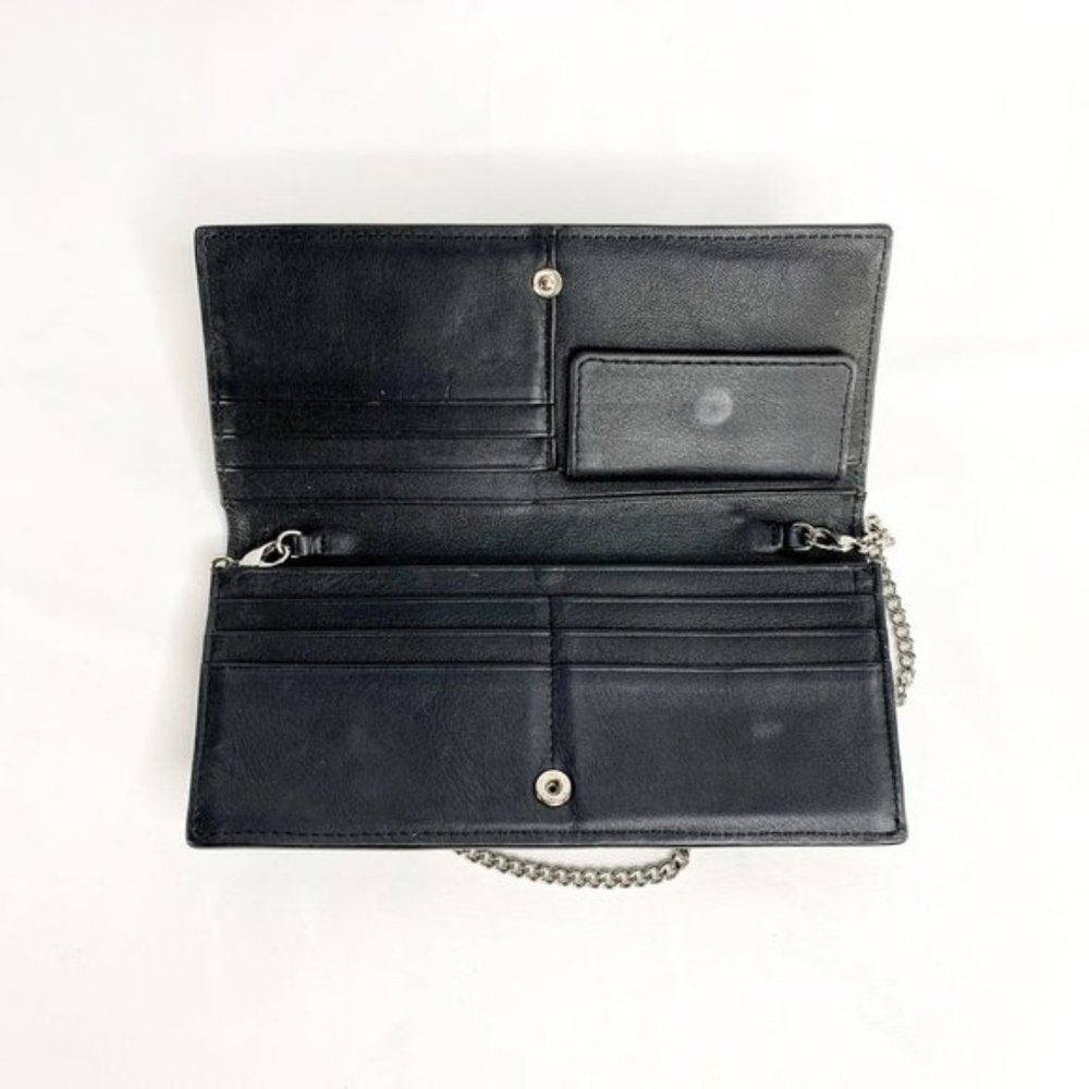 ALL SAINTS Smooth Leather Black Chain Wallet - Picture 5 of 5